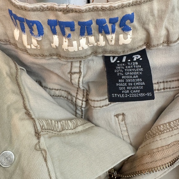 VIP Women's Tan Y2K Jeans Size 7/28. 90s 2000s vibes. - Picture 4 of 5